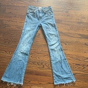 MOTHER Distressed Blue Flare Jeans